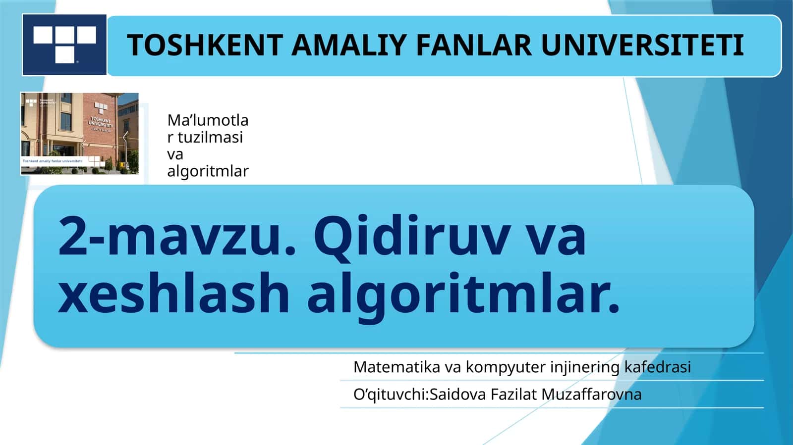 Qidiruv masalalari. Qidiruv Abstraksiyasi