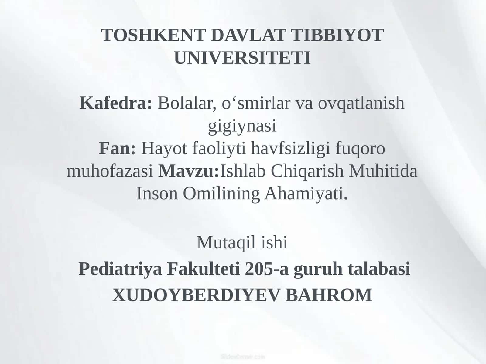 Ishlab Chiqarish Muhitida Inson Omilining Ahamiyati