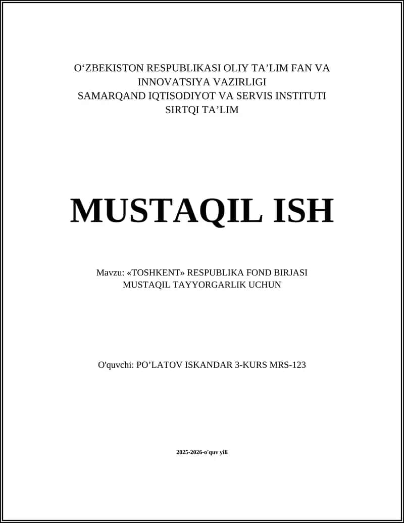 Toshkent Respublika Fond Birjasi