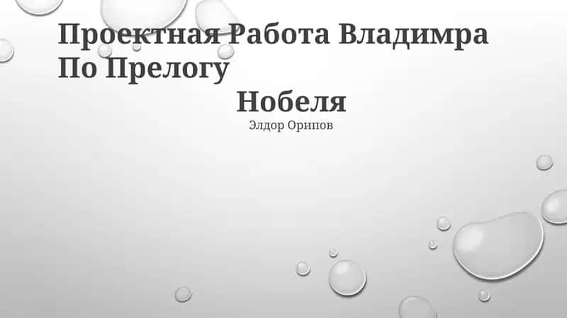 Проектная Работа Владимра По Прелогу