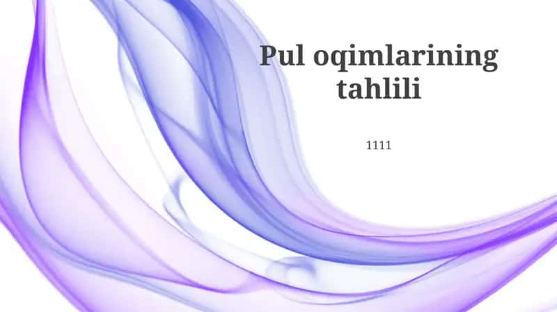 Pul oqimlarining tahlili