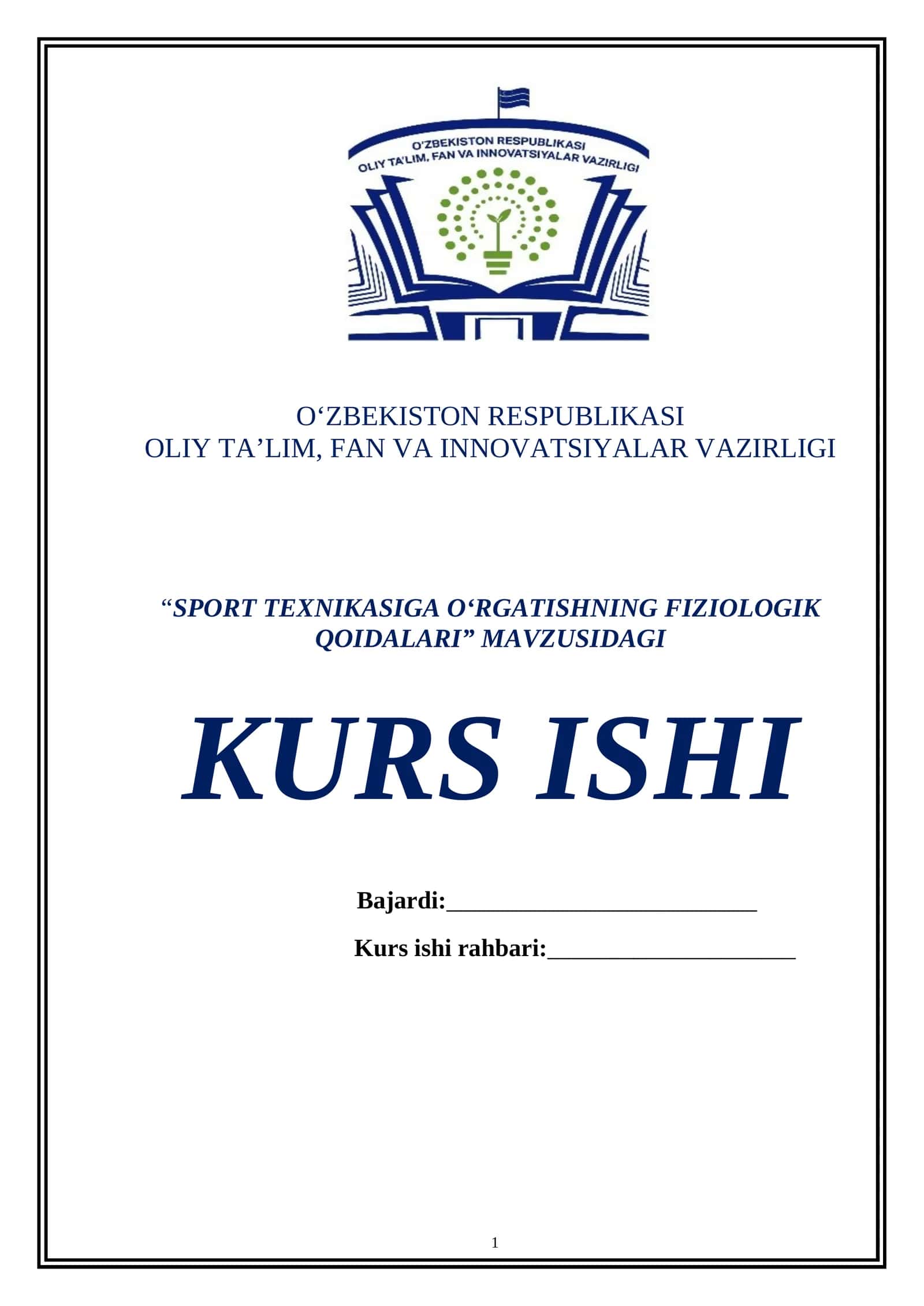 Sport texnikasiga o‘rgatishning fiziologik qoidalari