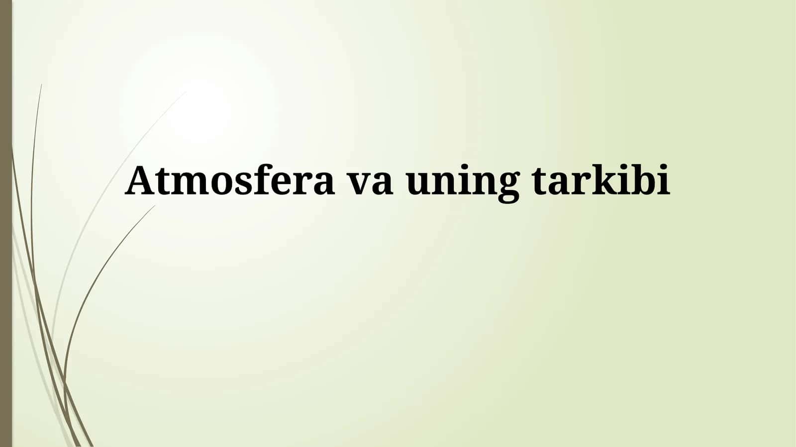 Atmosfera vauning tarkibi