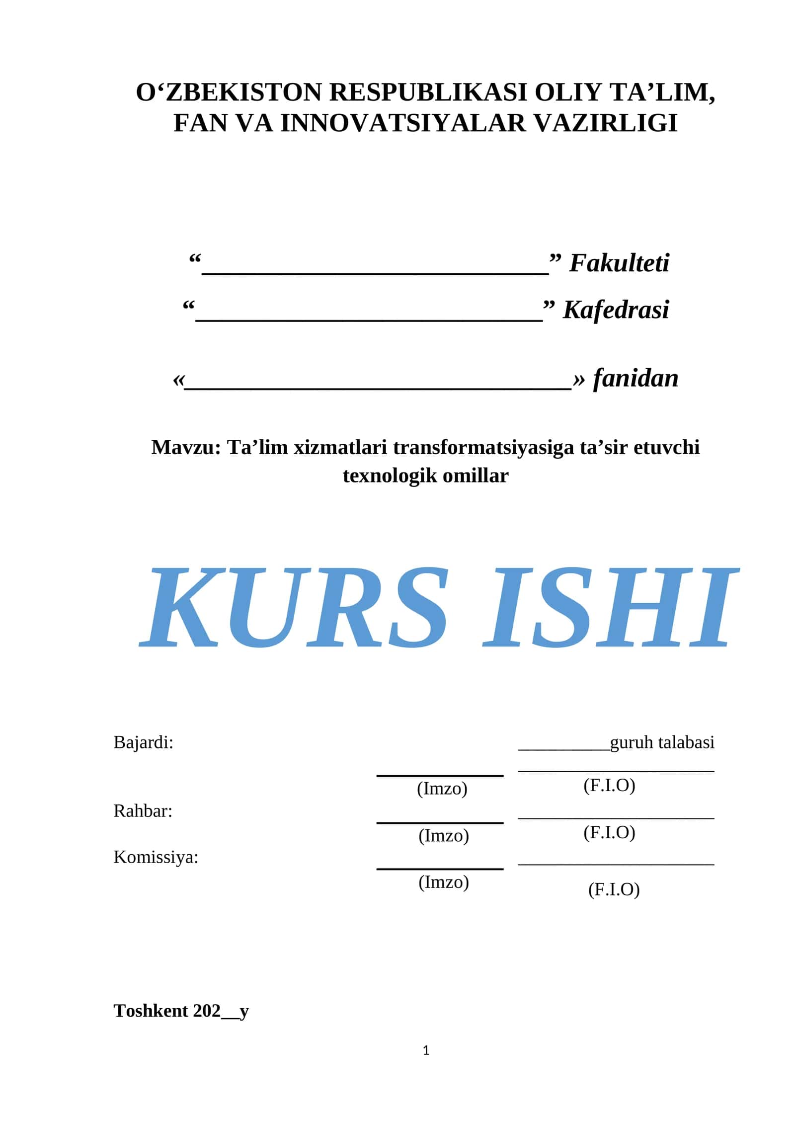 Ta’lim xizmatlari transformatsiyasiga ta’sir etuvchi texnologik omillar