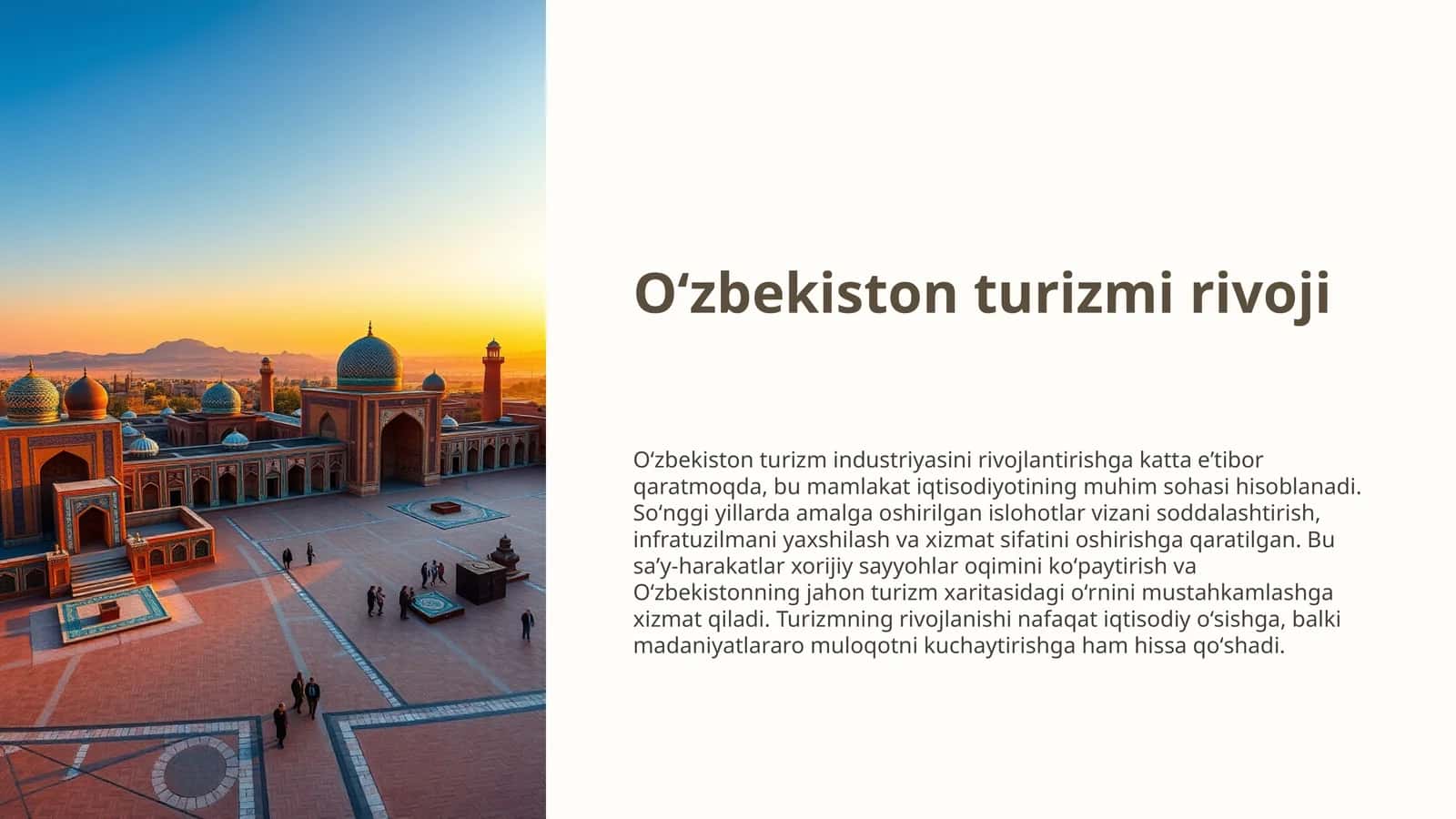 Oʻzbekiston turizmi rivoji