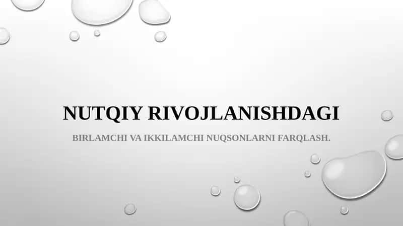 Nutqiyrivojlanishdagi