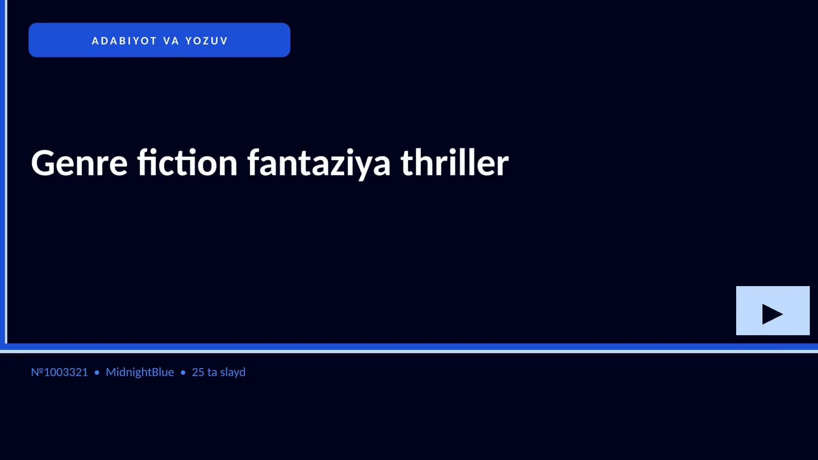 Genre fiction fantaziya thriller