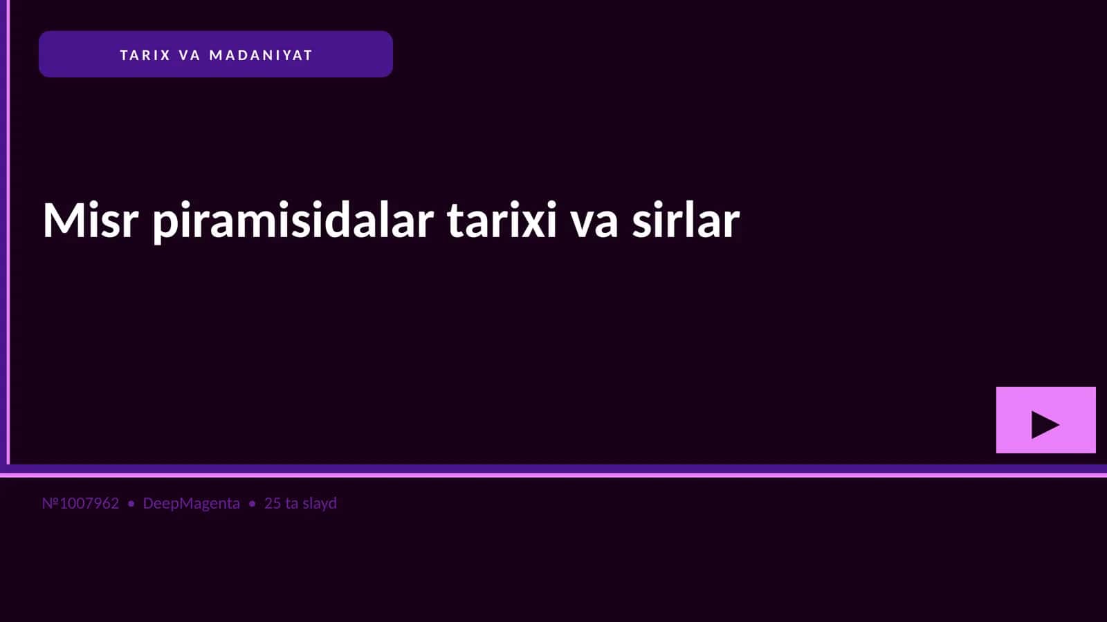 Misr piramisidalar tarixi va sirlar
