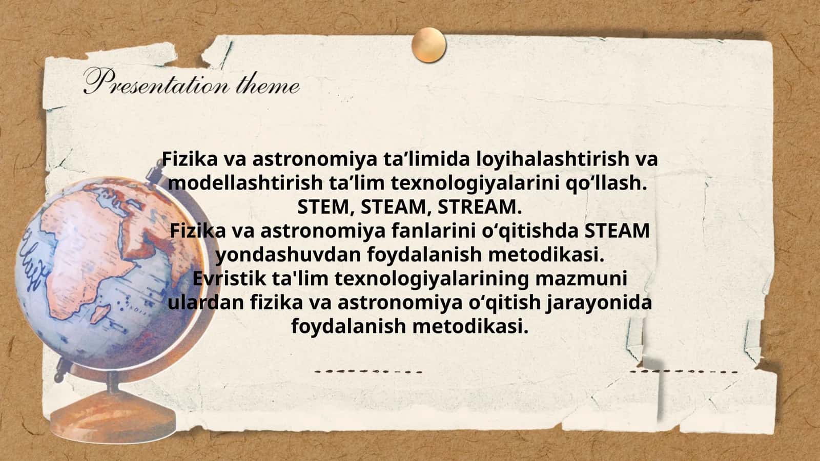 Fizika va astronomiya taʼlimida loyihalashtirish va modellashtirish taʼlim texnologiyalarini qoʻllash