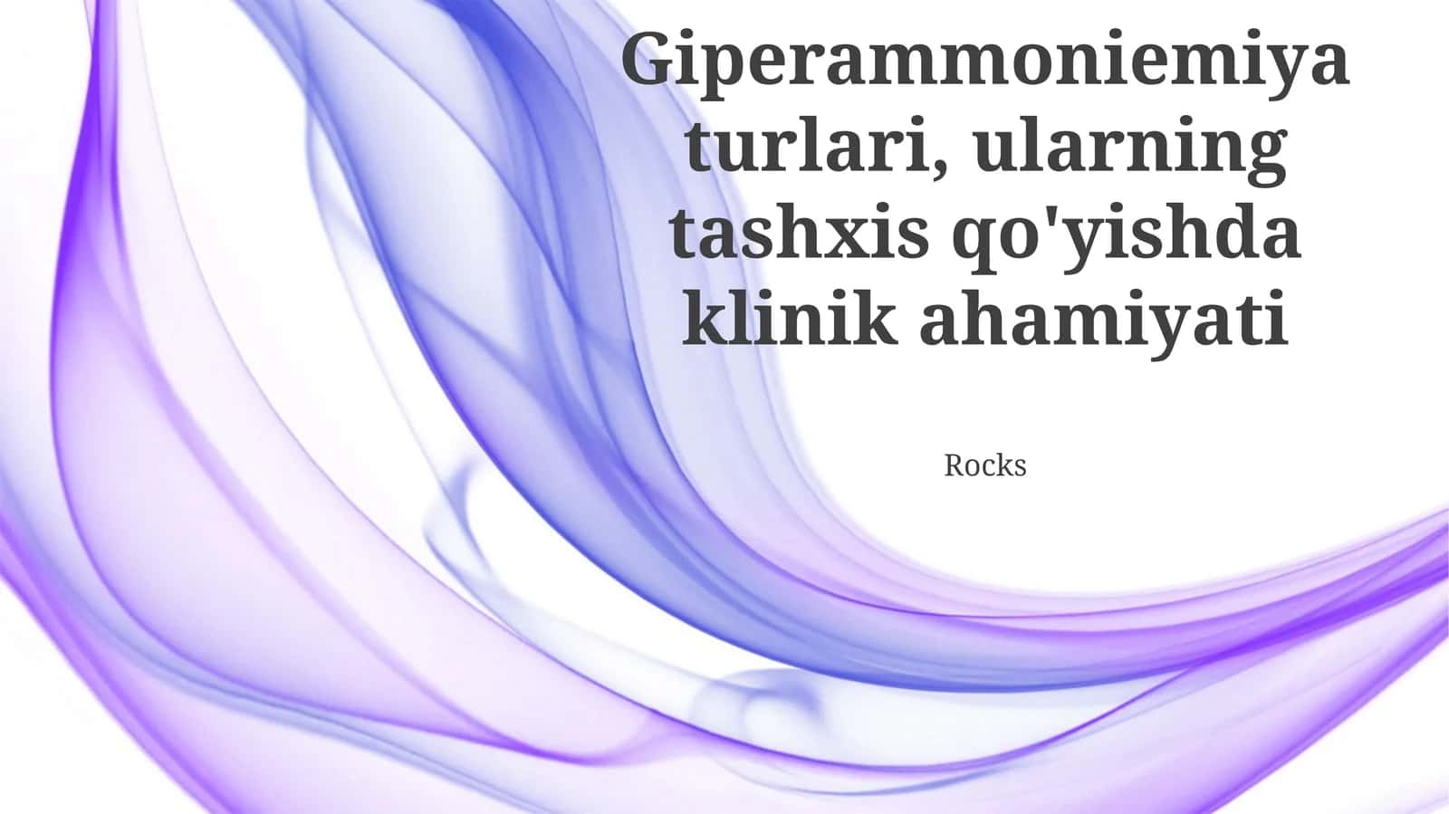 Giperammoniemiya Turlari