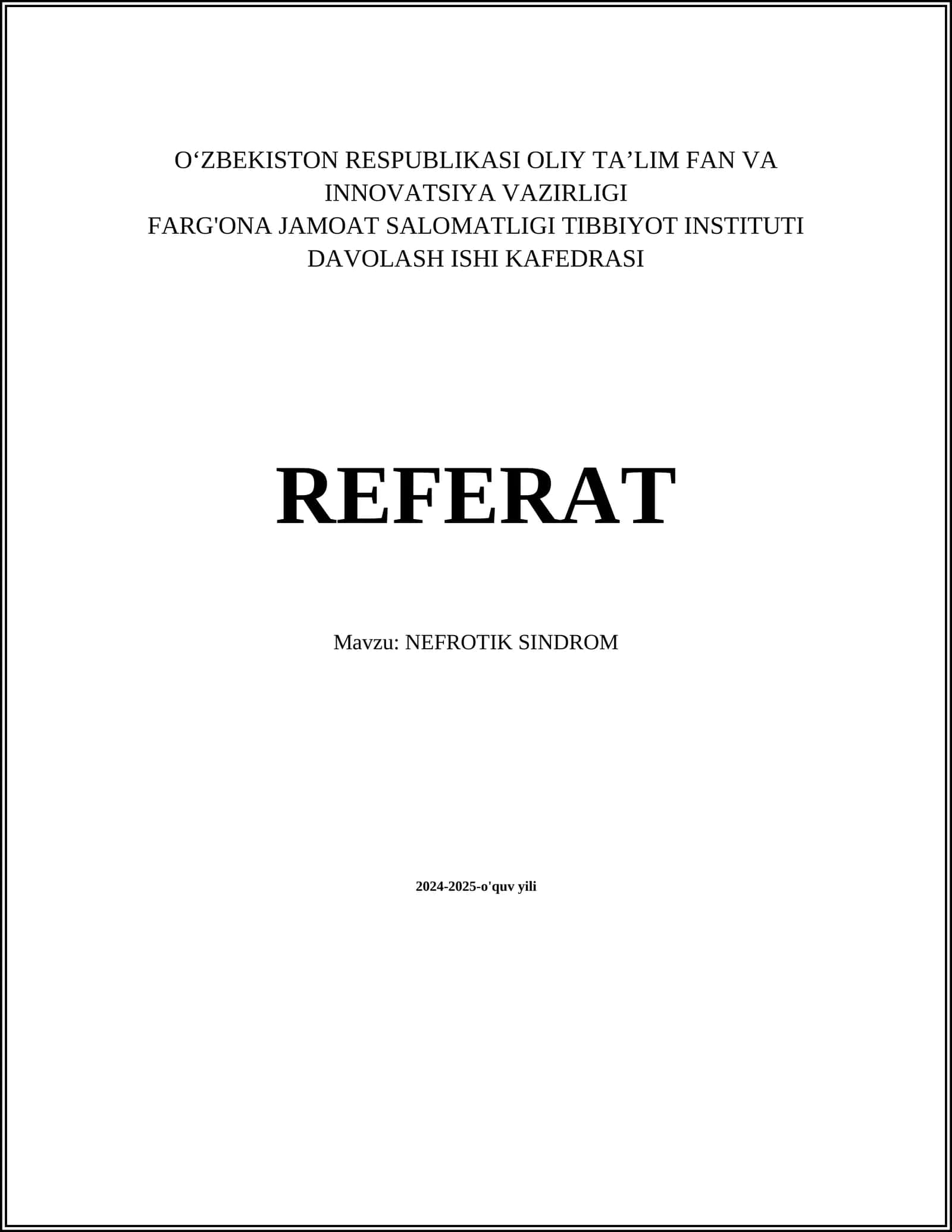NEFROTIK SINDROM
