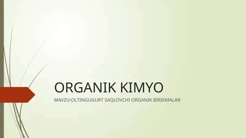 OLTINGUGURT SAQLOVCHI ORGANIK BIRIKMALAR