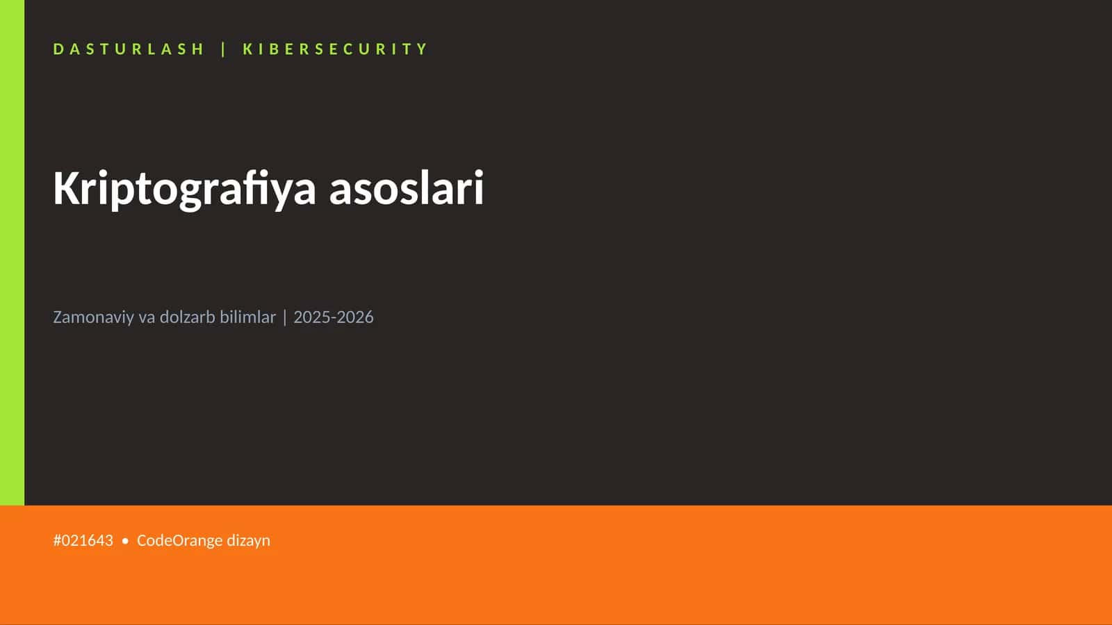 Kriptografiya asoslari