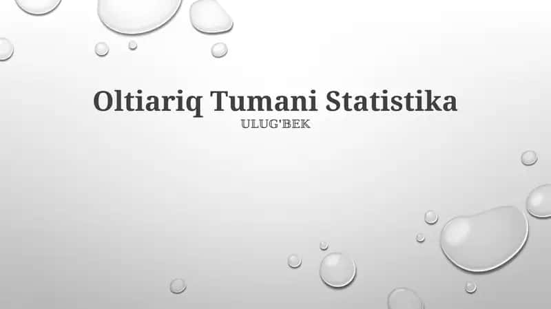 Oltiariq Tumani Statistika