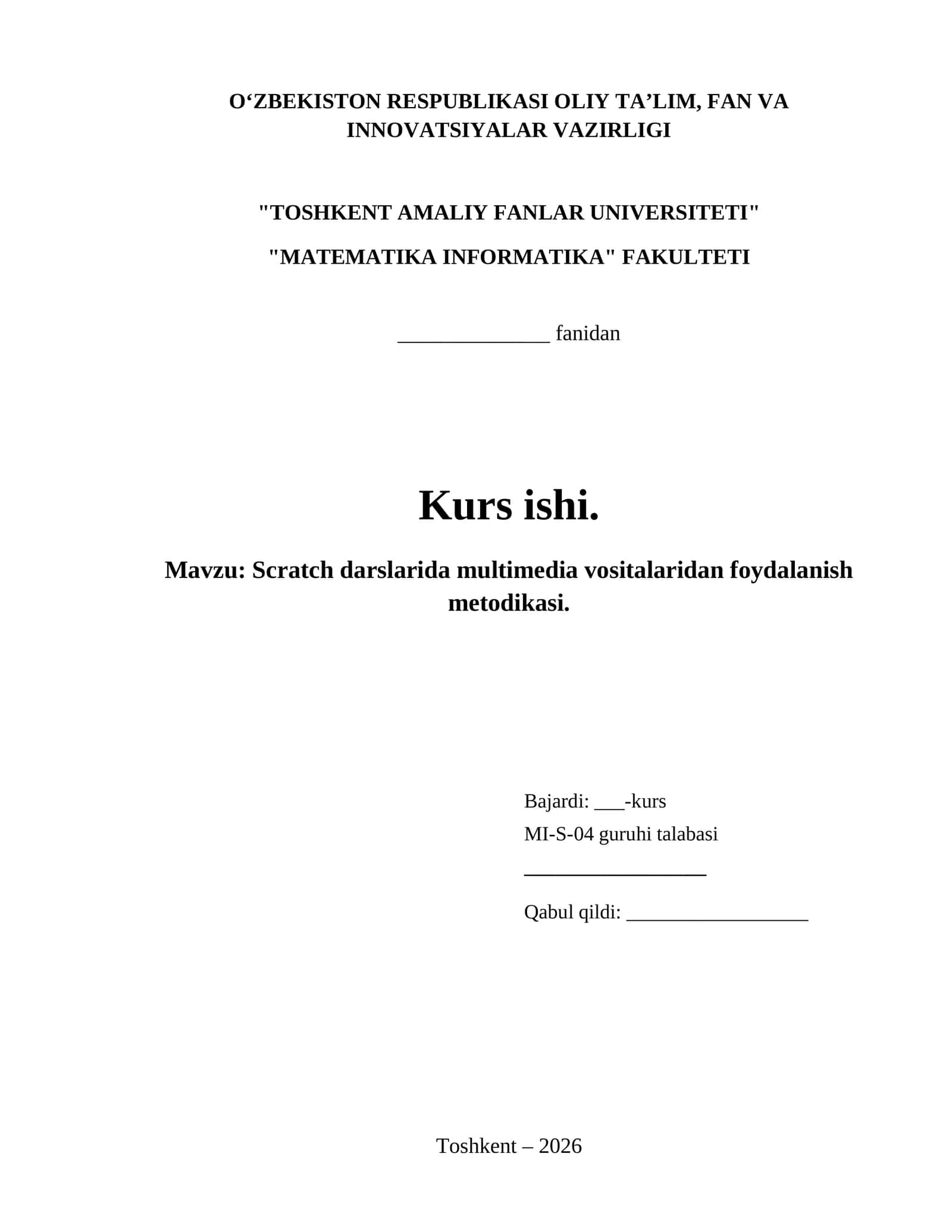 Scratch darslarida multimedia vositalaridan foydalanish metodikasi.