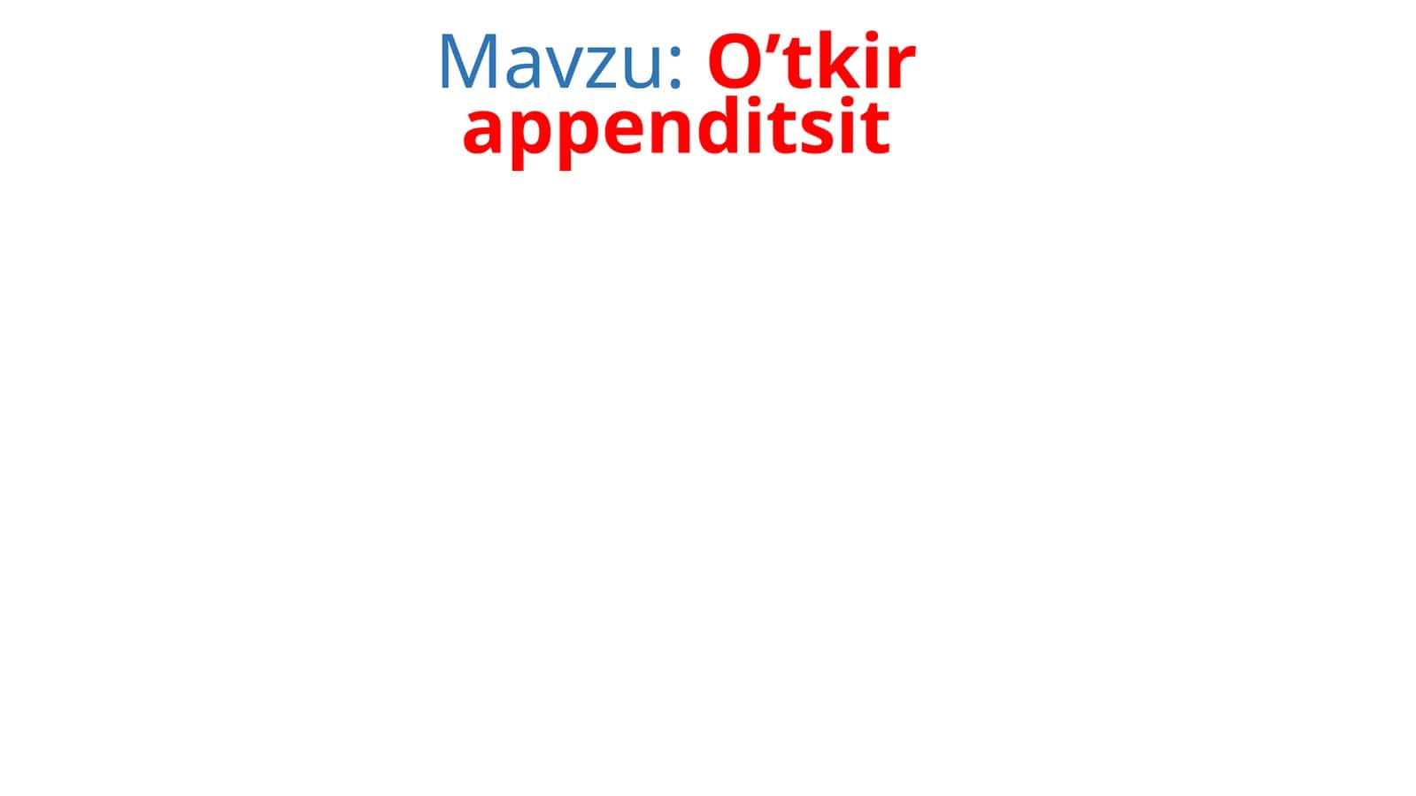 O’tkir appenditsit