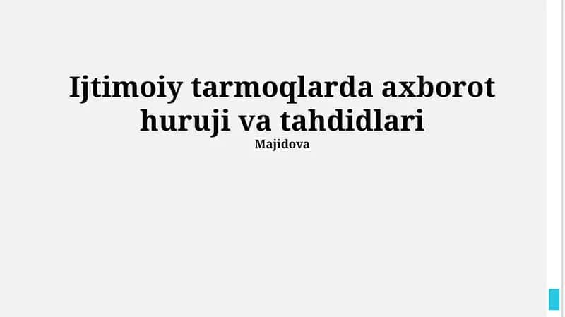 Ijtimoiy tarmoqlarda axborot huruji va tahdidlari
