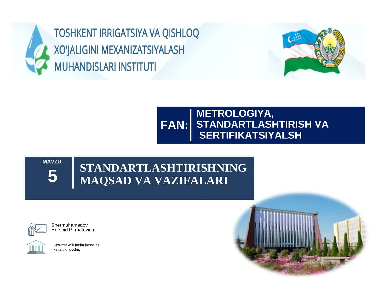 STANDARTLASHTIRISHNING MAQSAD VA VAZIFALARI