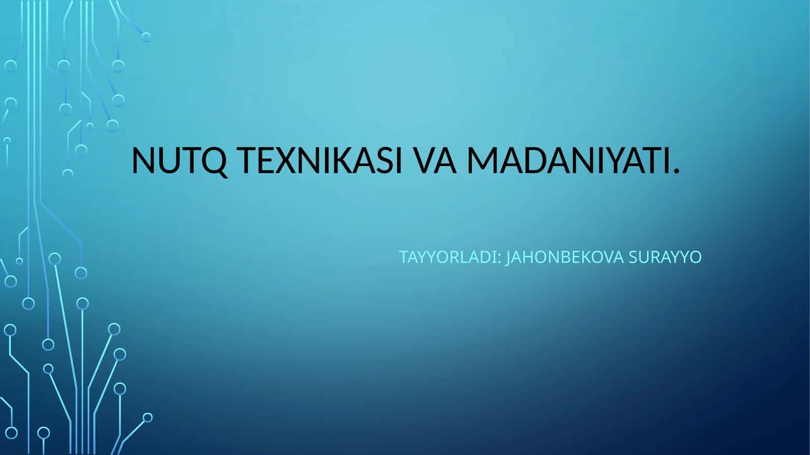 Nutq texnikasi va madaniyati
