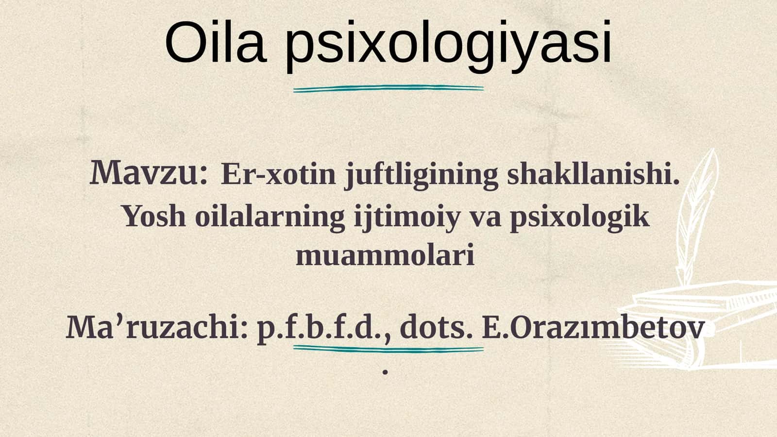 Er-xotin juftligining shakllanishi