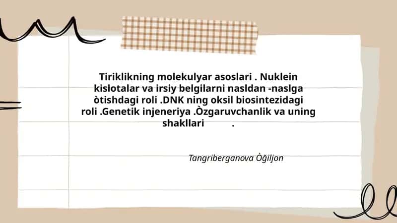 Tiriklikning molekulyar asoslari