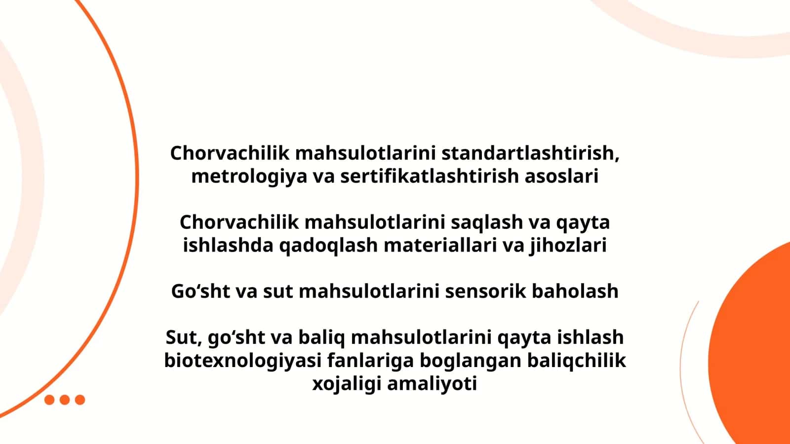 Chorvachilik mahsulotlarini saqlash va qayta ishlash