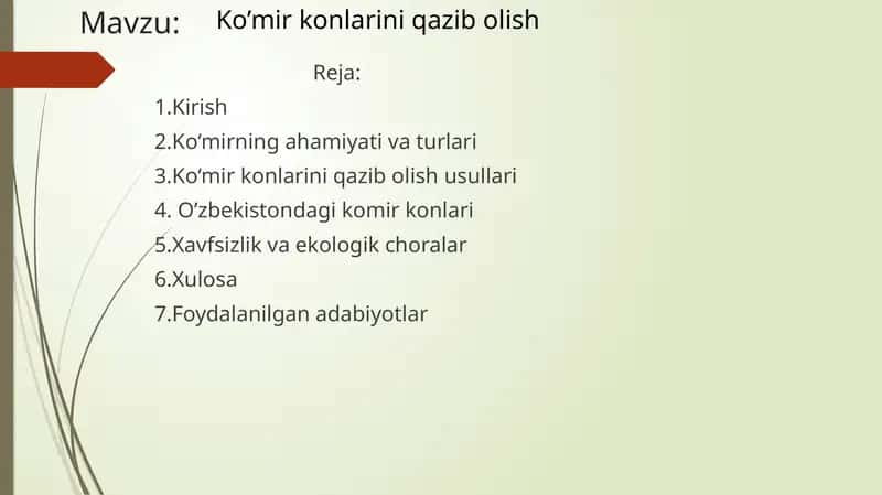 Ko‘mir konlarini qazib olish