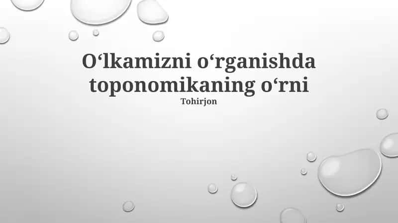 Toponimika: Tarix oynasi