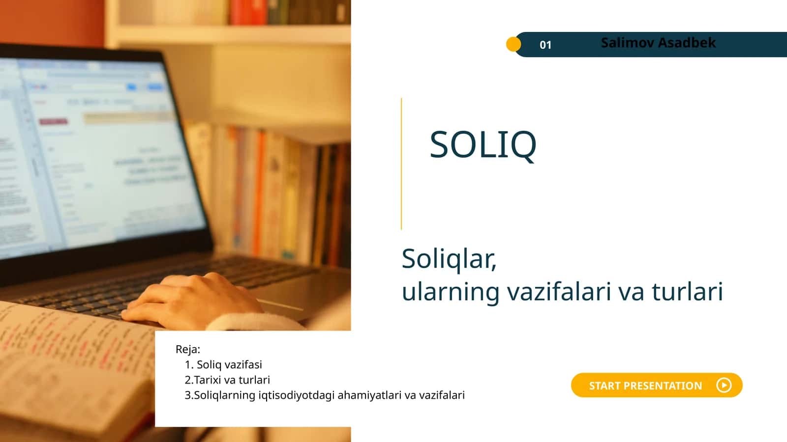 Soliqlar, ularning vazifalari va turlari