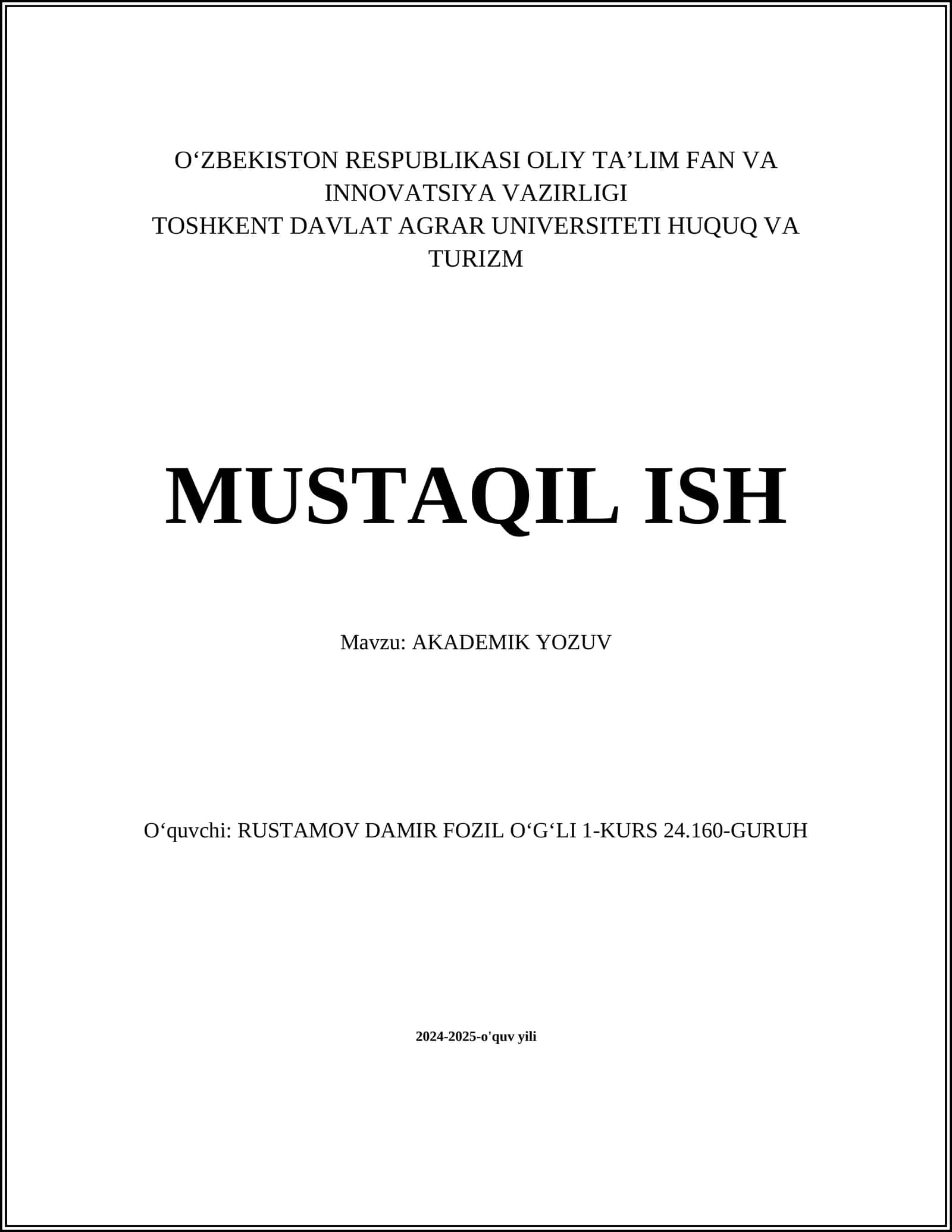 AKADEMIK YOZUV