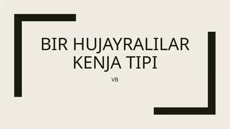 Bir hujayralilar kenja tipi