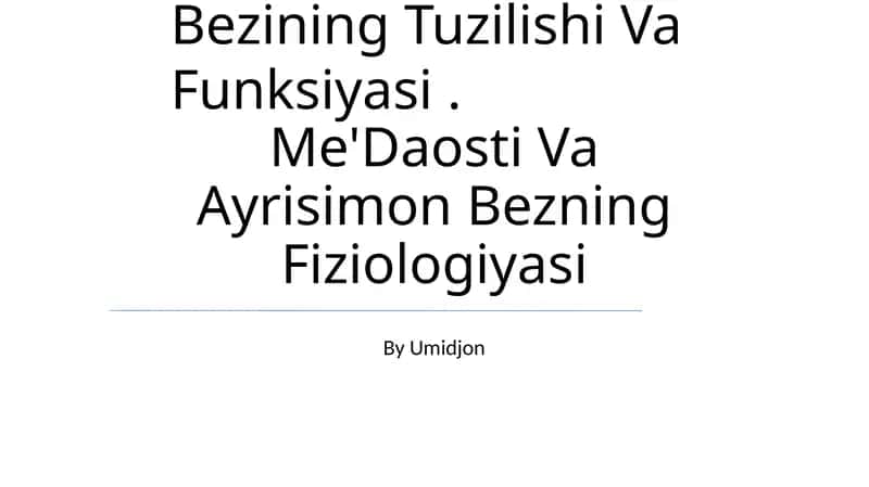 Gipofiz Va Epifizdan Ajraladigan Gormonlar Va Ularning Organizmdagi Ahamiyati. Qalqonsimon Va Qalqon Oldi Bezining Tuzilishi Va Funksiyasi. Me'Daosti Va Ayrisimon Bezning Fiziologiyasi