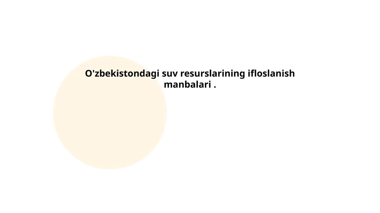 Suv resurslarining ifloslanish manbalari
