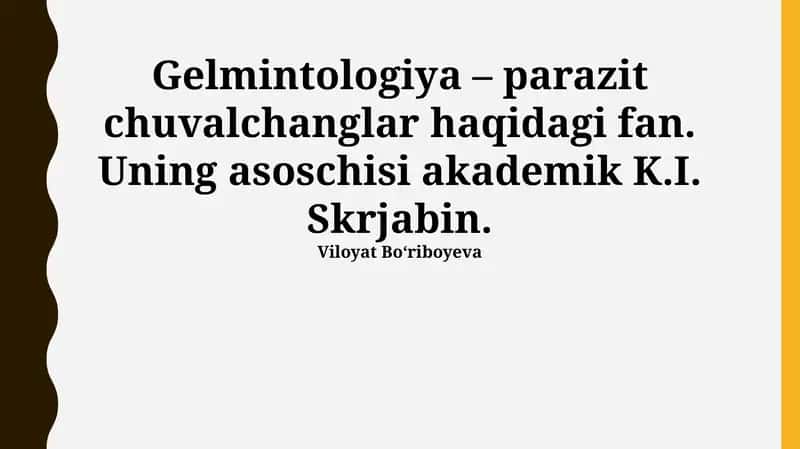 Gelmintologiya