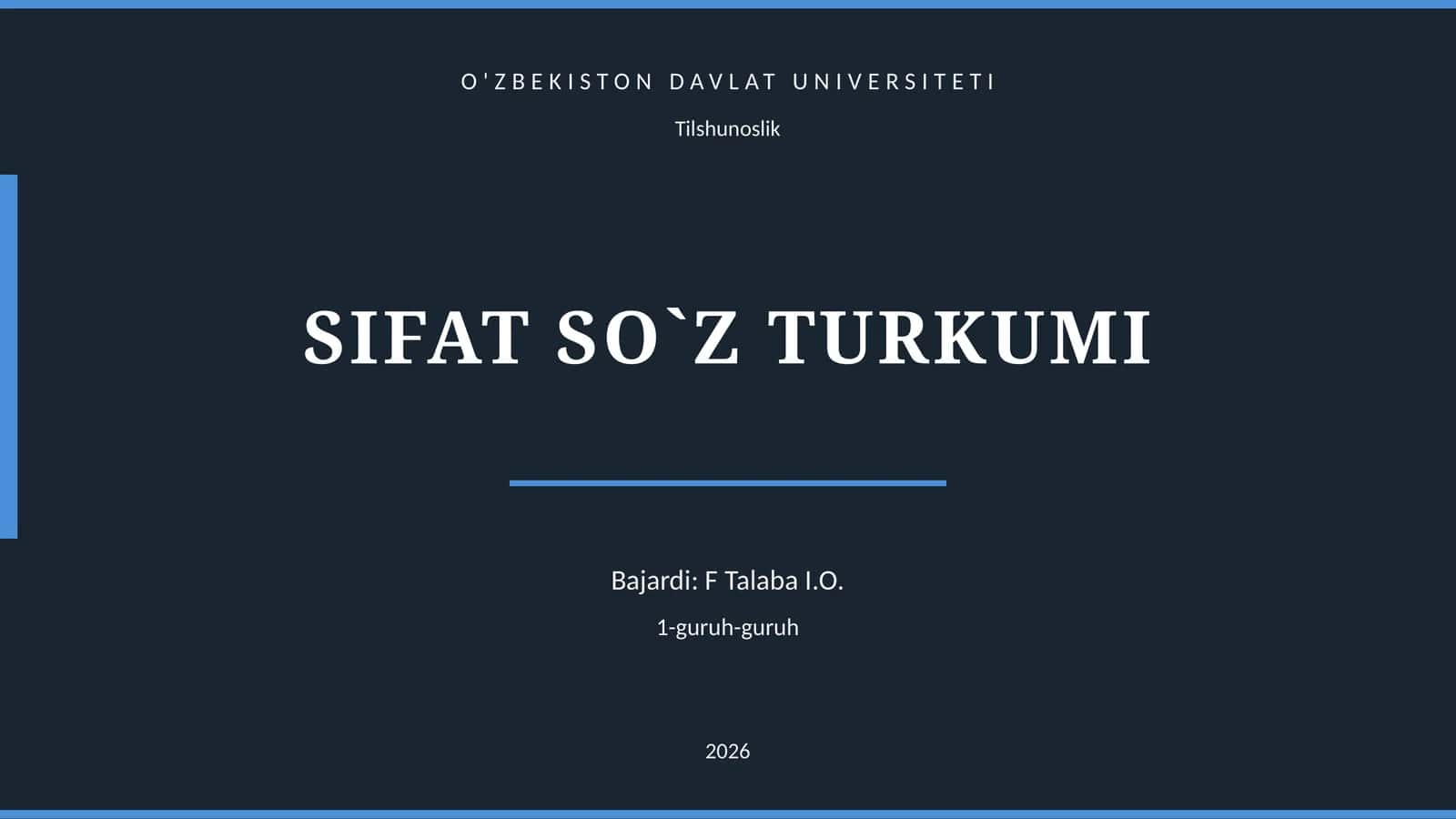 SIFAT SO`Z TURKUMI