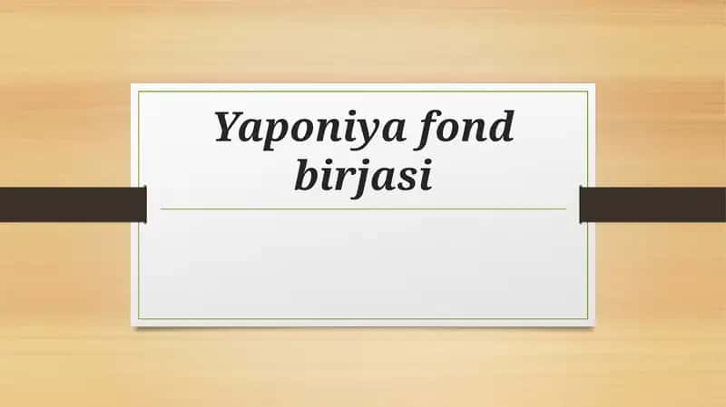 Yaponiya fond birjasi