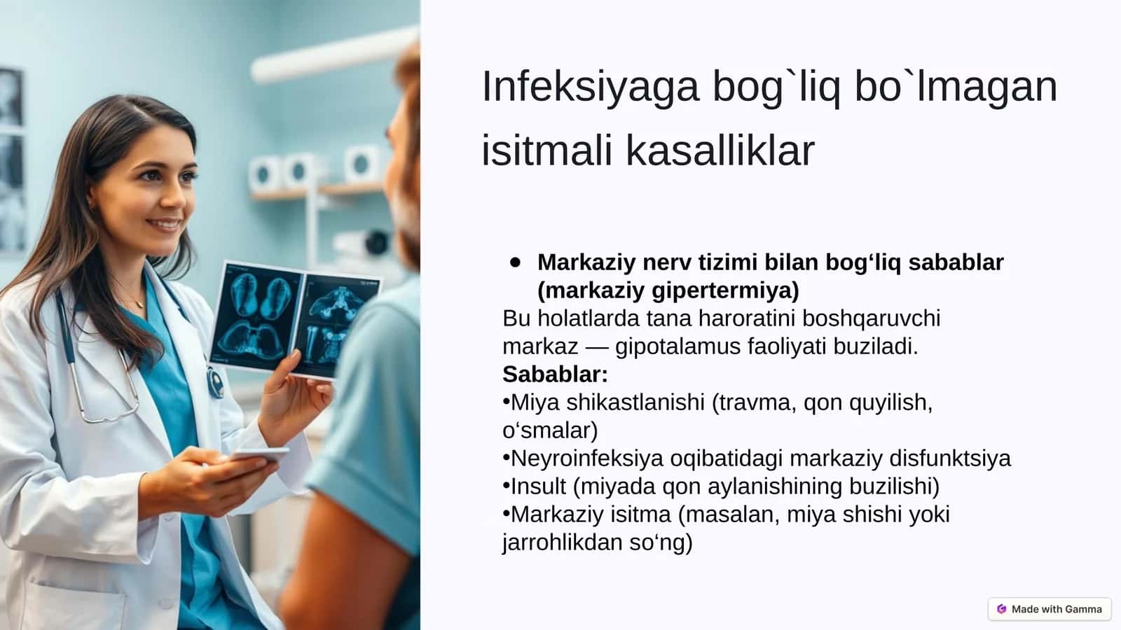 Infeksiyaga bog`liq bo`lmagan isitmali kasalliklar