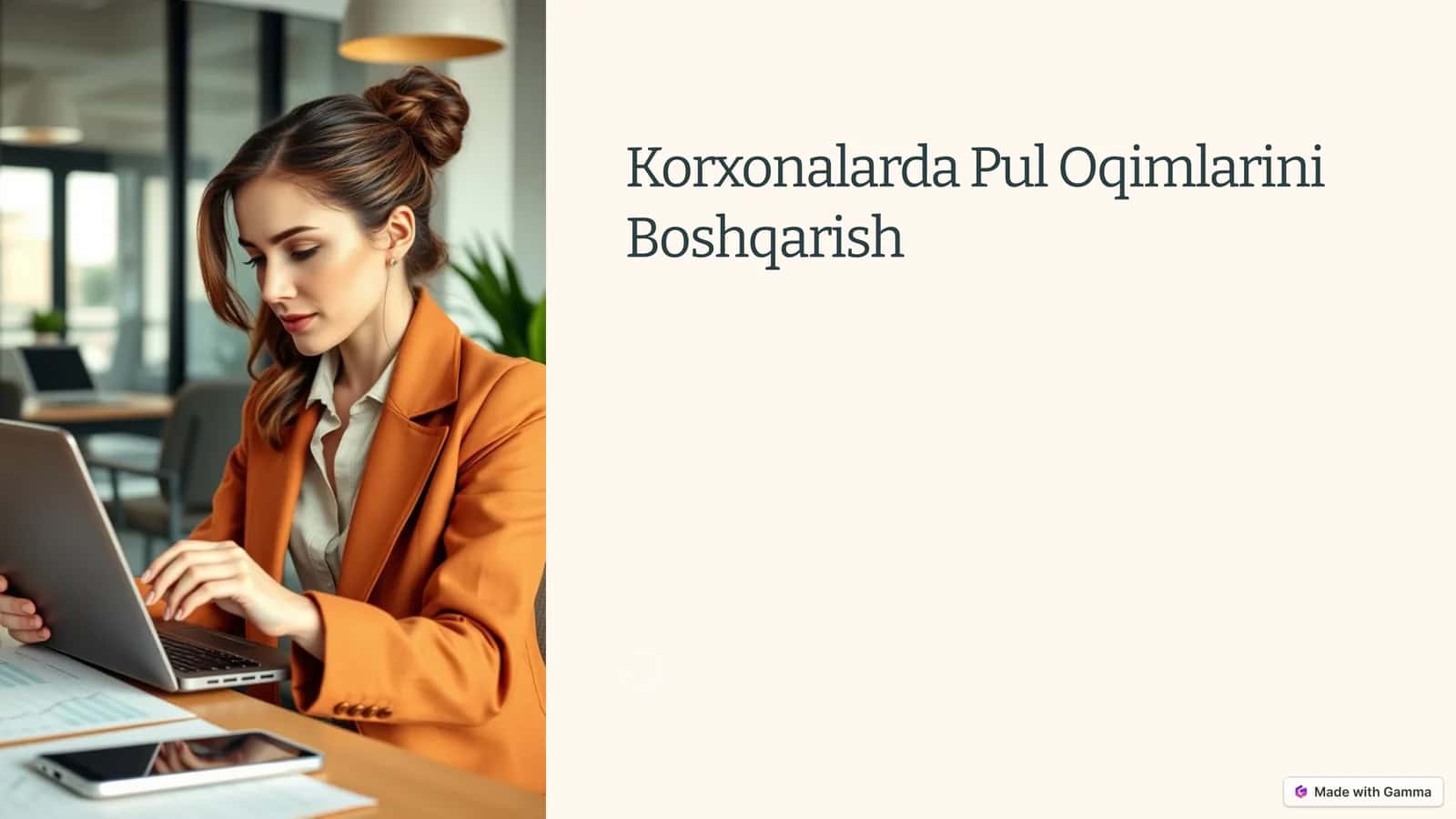 Pul Oqimlarini Boshqarish