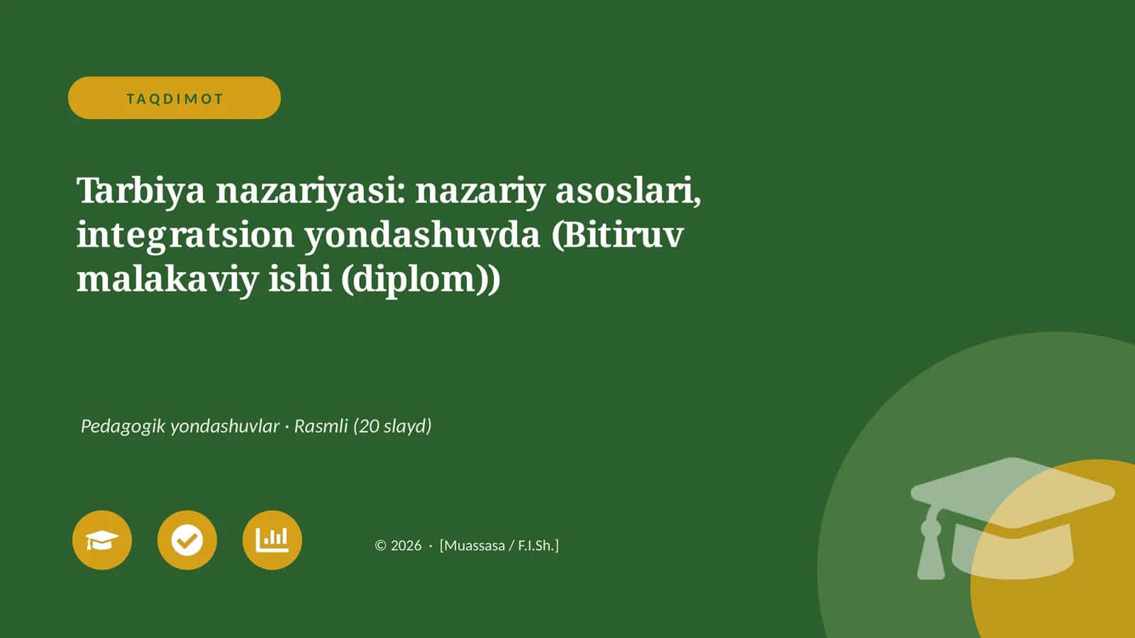 Tarbiya nazariyasi: nazariy asoslari, integratsion yondashuvda (Bitiruv malakaviy ishi (diplom))