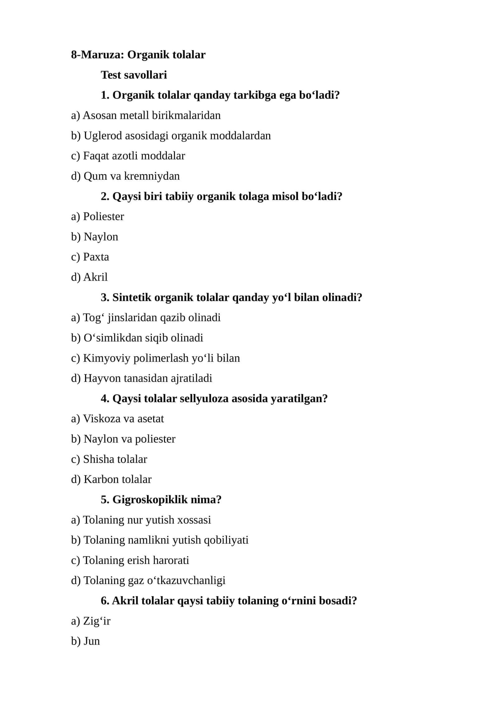 Organik tolalar
