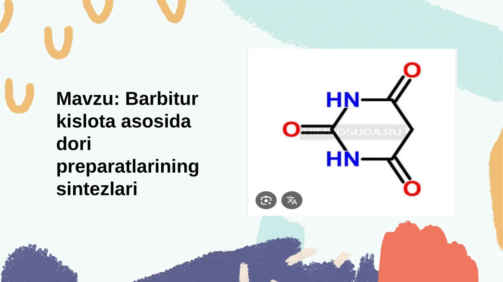 Barbitur kislota asosidagi dori preparatlarining sintezi