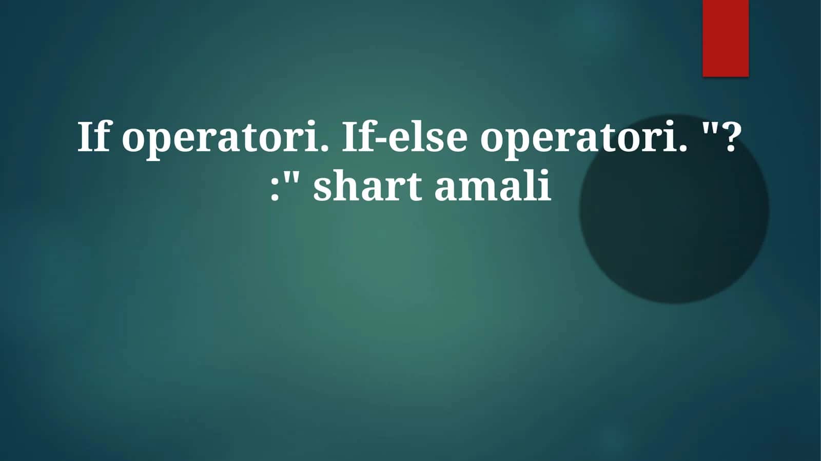 Agar-yo'qsa operatorlari (C++, Java, Python va h.k.) bir nechta shartlarni `if`, `else if`, `else` bloklari yordamida qayta ishlaydi; boolean ifodalarni (rost/yolg'on) baholashga asoslanib turli kod bloklarini bajaradi; masalan, `if (x > 10) {