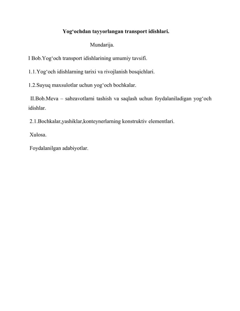 Yogʻochdan tayyorlangan transport idishlari