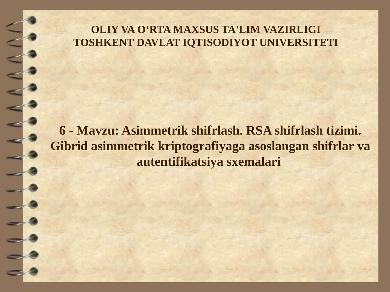 Asimmetrik shifrlash. RSA shifrlash tizimi
