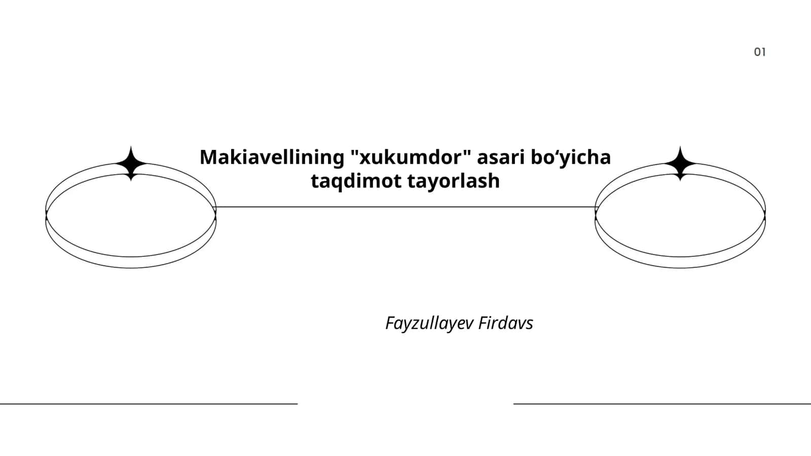 Makiavellining "xukumdor" asari boʻyicha taqdimot tayorlash