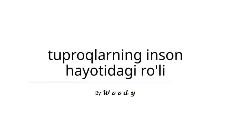 Tuproqlarning inson hayotidagi ro'li