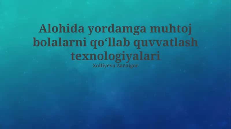 Sog'liqni saqlash va reabilitatsiyada texnologiyalar