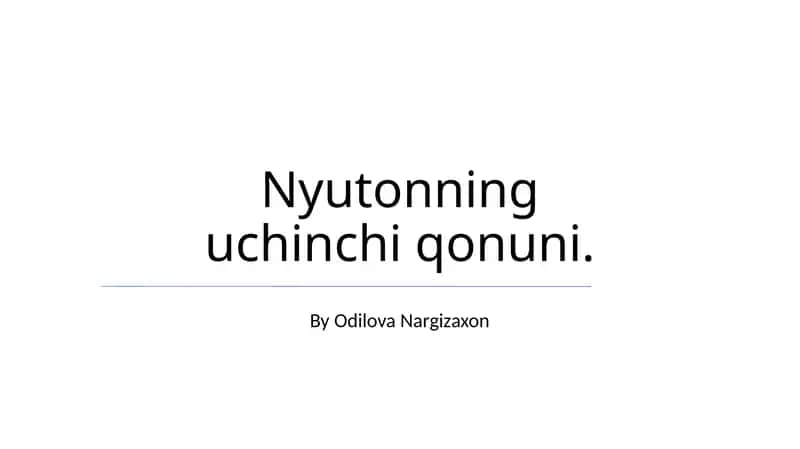 Nyutonning uchinchi qonuni