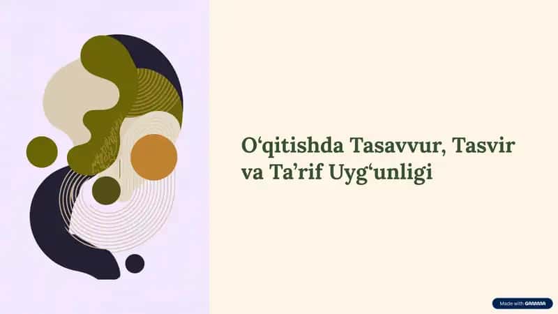 O‘qitishda Tasavvur, Tasvir va Ta’rif Uyg‘unligi