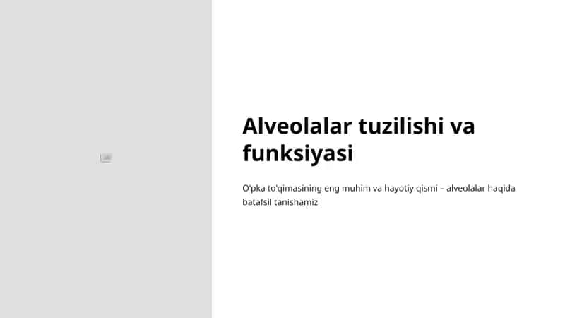 Alveolalar tuzilishi va funksiyasi